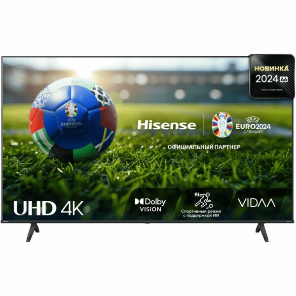 Телевизор ЖК 50`` Hisense / Hisense 50A6N / Телевизор ЖК 50`` Hisense/ 50", Ultra HD, Smart TV (ОС VIDAA U6), Wi-Fi, PCI 1700, DVB-T2/T/C/S2/S, 2х8W, CI+(1.4), 3хHDMI, 1хUSB, Works with Alexa, Alexa Built-in, GA, Google Assistant built-in, VIDAA Voice, Yandex, Black 2024