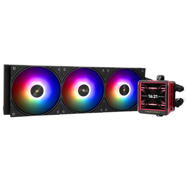 Водяное охлаждение для процессора / Thermalright F-WFRAME-360-UL-BL-A / Водяное охлаждение для процессора/ Thermalright Frozen Warframe 360 Ultra Black Argb (360mm, Black, ARGB/ Fans 3x120mm, 70.84CFM, 22.1dBA, 2000RPM/ Pump height 60mm, 23dBA, 3000RPM, Rad thickness 27mm/ S 1200, 1700, 1851, 2011, 2066, 115X, AM5, AM4)