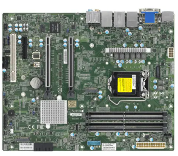 Системная плата / SuperMicro MBD-X12SCA-F-B / Системная плата/ MBD-X12SCA-F-O (X12SCA-F, Intel W480 Chipset, support Intel Comet lake-S, 1 LGA-1200, 4 UDIMM, 1 PCIe 3.0 x4, 2 PCIe 3.0 x16 slots (16/NA or 8/8), M.2 2 PCIe 3.0 x4, RAID 0  1 2280/22110)