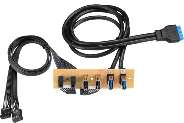 ЮСБ и Аудио панель для корпуса / Foxline FL-SP301U2U3 / USB module, 2xUSB2.0+2xUSB3.0, PCB board+Audio+Cables for FL-301