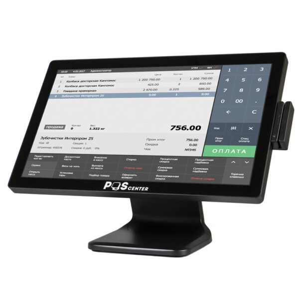 Сенсорный моноблок POSCenter POS101 (21.5", PCAP, N100, RAM 8Gb, SSD M2 256Gb, 8*USB, MSR) без ОС