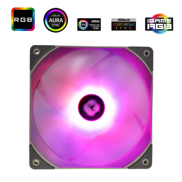 Кулер для корпуса / Thermalright TL-C14L RGB / Кулер для корпуса/ Thermalright TL-C14L RGB (140x140x26mm, 4-pin PWM, RGB, 74.3CFM, 26.6dBA, 1500RPM, Grey)