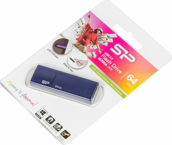 Флеш Диск Silicon Power 64Gb Ultima U05 SP064GBUF2U05V1D USB2.0 синий