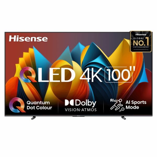 Телевизор ЖК 100`` Hisense / Hisense 100E7NQ / Телевизор ЖК 100`` Hisense/ 100", QLED, Local Dimming, Ultra HD, Smart TV (ОС VIDAA U7.6), Wi-Fi, DVB-T2/T/C/S2/S, 144Hz Game Mode PRO, FreeSync Premium, HDR10+, 2.1ch 2х15W+20W, CI+(1.4), 4хHDMI, 2хUSB, Dark grey