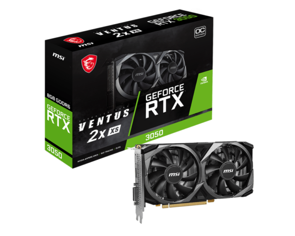 Видеокарта / Видеокарта MSI GeForce RTX 3050 VENTUS 2X XS OC / Видеокарта/ VGA MSI NVIDIA GeForce RTX 3050 VENT 2X XS 8G OC 8GB, GDDR6/128-bit, PCIe 4.0, 1xDVI-D, 1xHDMI 2.1, 1xDP, 2.3-slot