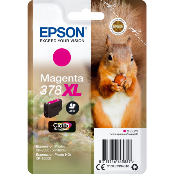 Картридж / Epson C13T37934020 / Картридж/ Singlepack Magenta 378XL Claria Photo HD Ink