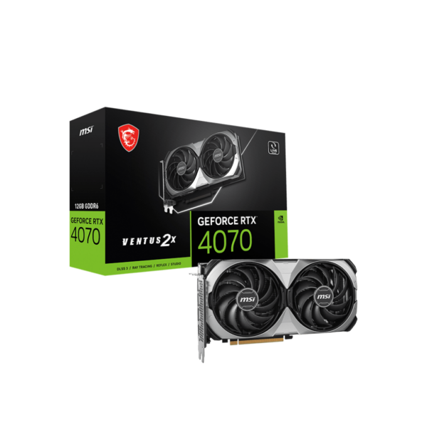 Видеокарта / MSI GeForce RTX 4070 VENTUS 2X E1 12G OC / Видеокарта/ VGA MSI NVIDIA GeForce RTX 4070 VENTUS 2X E1 12G OC 12GB, GDDR6/192-bit, PCIe 4.0, 1xHDMI 2.1, 3xDP, 2.2-slot