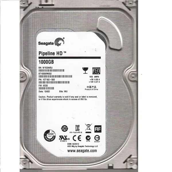 Жесткий диск / Seagate ST1000VM002 / Жесткий диск/ HDD Seagate SATA3 1Tb Pipeline HD 5900 RPM 64Mb 1 year warranty