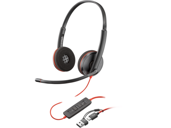 Гарнитура проводная / Poly Blackwire 3220 (8X228A6) / Гарнитура проводная/ Poly Blackwire 3220 Stereo USB-C Headset +USB-C/A Adapter (Bulk)