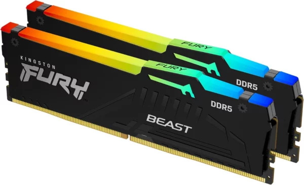 Память DDR5 2x8Gb 5600MHz Kingston KF556C40BBAK2-16 Fury Beast RGB RTL Gaming PC5-44800 CL40 DIMM 288-pin 1.25В single rank с радиатором Ret