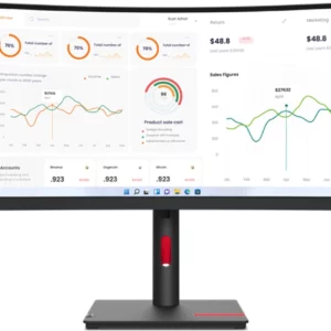Монитор Lenovo 34" ThinkVision T34w-30 черный IPS LED 4ms 21:9 HDMI M/M матовая HAS Piv 3000:1 350cd 178гр/178гр 3440x1440 60Hz DP QHD USB 9.5кг