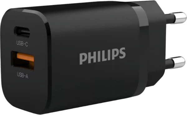 Сетевое зар./устр. Philips DLP5331 30W 1.5A (PD) USB/USB Type-C универсальное черный (DLP5331CB/74)