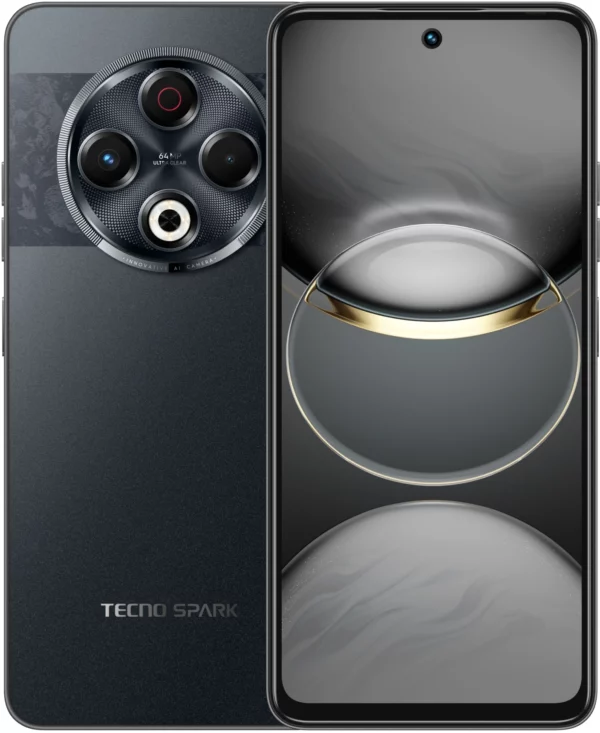 Смартфон Tecno Spark 30 256Gb 8Gb черный моноблок 3G 4G 2Sim 6.78" 1080x2436 Android 14 64Mpix 802.11 a/b/g/n/ac NFC GPS GSM900/1800 GSM1900 TouchSc Protect VidConf FM A-GPS microSD max1024Gb