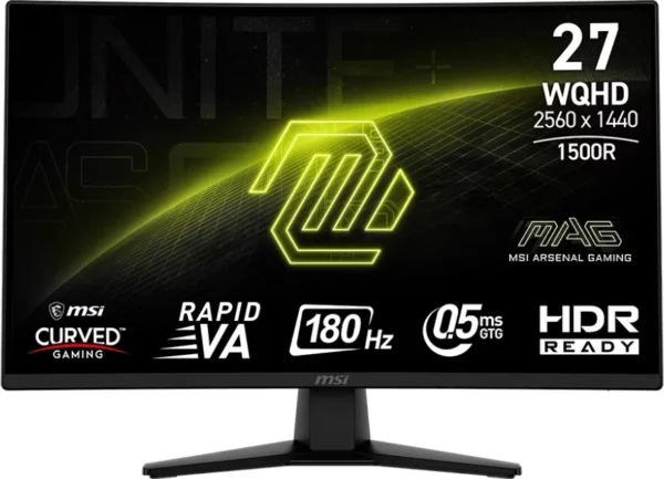 Монитор MSI 27" MAG 274CQF черный VA LED 1ms 16:9 HDMI матовая 300cd 178гр/178гр 2560x1440 180Hz DP QHD 4.8кг