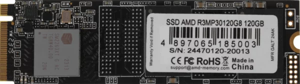 Накопитель SSD AMD PCIe 3.0 x4 120GB R3MP30120G8 Radeon M.2 2280