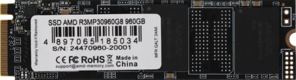 Накопитель SSD AMD PCIe 3.0 x4 960GB R3MP30960G8 Radeon M.2 2280