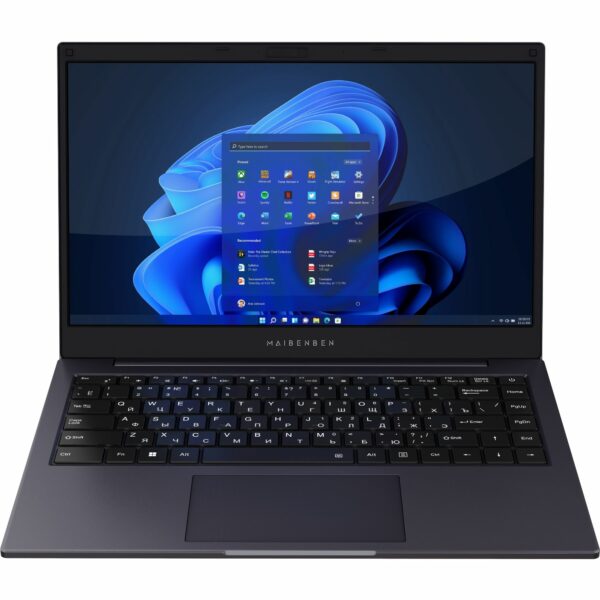 Ноутбук / Maibenben S14A-iN10UMB1SLURE0 / Ноутбук/ Maibenben Smart S14A--iN10UM 14"(1920x1080 (матовый) IPS)/Intel N-series N100(0.8Ghz)/8192Mb/512PCISSDGb/IntIntel UHD Graphics/Cam/BT/WiFi/38WHr/war 1y/1.45kg/Dark Blue/Linux + Screen 60Hz, 250nits, 169