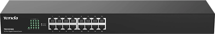 Коммутатор Tenda TEG1016G (L2) 16x1Гбит/с неуправляемый