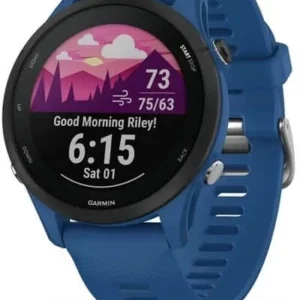 Смарт-часы Garmin Forerunner 255 33мм 1.3" корп.черный рем.синий (010-02641-11)