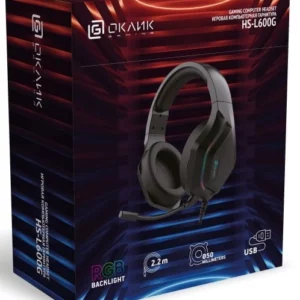 Наушники с микрофоном Оклик HS-L600G черный 2.2м мониторные USB оголовье (1939588)
