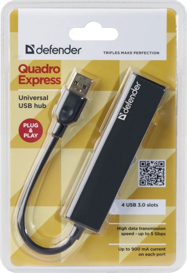 Разветвитель USB 3.0 Defender Quadro Express 4порт. (83204)