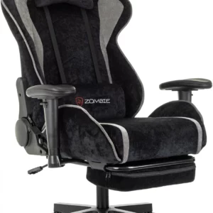 Кресло игровое Zombie Drift/F черный/серый крестов. пластик подст.для ног