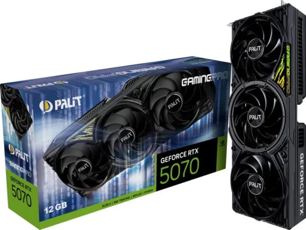 Видеокарта Palit PCI-E RTX5070 GAMINGPRO NVIDIA GeForce RTX 5070 12Gb 256bit GDDR7 2295/30000 HDMIx1 DPx3 HDCP Ret