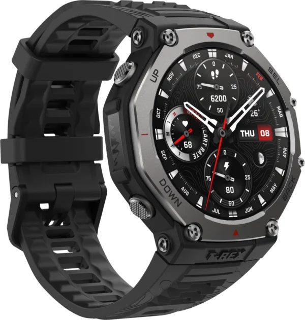 Смарт-часы Amazfit T-Rex 3 A2323 48.5мм 1.5" AMOLED корп.темно-серый рем.темно-серый разм.брасл.:145-210мм (1746721)