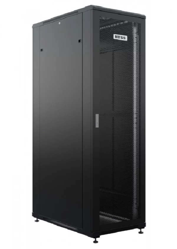 Шкаф серверный NTSS Премиум (NTSS-R42U80100PD/PD-BL) напольный 42U 800x1000мм пер.дв.перфор. 900кг черный 910мм 160кг 1987мм IP20