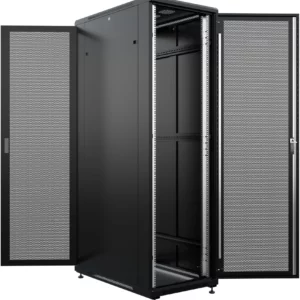 Шкаф серверный NTSS Премиум (NTSS-R42U8080PD/PD-BL) напольный 42U 800x800мм пер.дв.перфор. задн.дв.перфор. 900кг черный 144кг 1987мм IP20