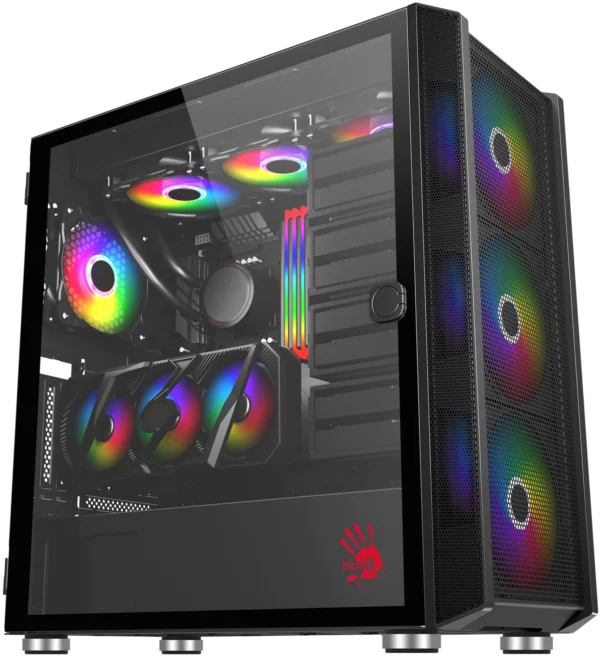 Корпус Bloody BD-CC119 черный без БП ATX 7x120mm 2xUSB3.0 audio bott PSU