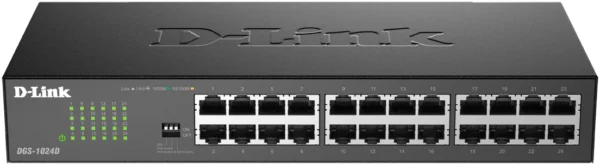 Коммутатор / D-Link DGS-1024D/J1A / Коммутатор/ Неуправляемый коммутатор, 24x1000Base-T, DIP-переключатель, защита от статического электричества до 1 кВ