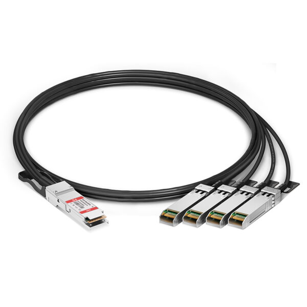 Твинаксиальный медный кабель / FS QSFP 100G-4SPC03 / Твинаксиальный медный кабель/ Generic Compatible 100G QSFP28 to 4 x 25G SFP28 Passive Direct Attach Copper Breakout Cable