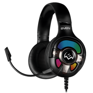 Игровые наушники с микрофоном SVEN AP-U1100MV, черный (USB, RGB, 7.1) / SVEN AP-U1100MV SV-020828 / Игровые наушники с микрофоном SVEN AP-U1100MV, черный (USB, RGB, 7.1)