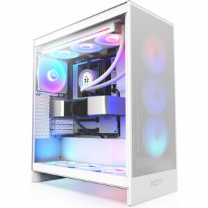 Корпус ПК без блока питания / NZXT CM-H72FW-R1 / Корпус ПК без блока питания/ Case NZXT H7 Flow RGB, Midi-Tower, TG, 3x120mm RGB, 2xUSB-A 3.2 + 1xUSB-C 3.2, E-ATX, ATX, mATX, mITX White