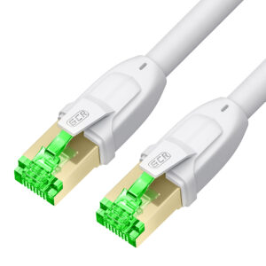 Патч-корд / Greenconnect GCR-55904 / GCR Патч-корд PROF кат.8 ethernet 15.0m SF/FTP, RJ45, медь, 40 Гбит/с, 26 AWG, белый, литой, экранированные коннекторы 24K GOLD, T568B, GCR-55904