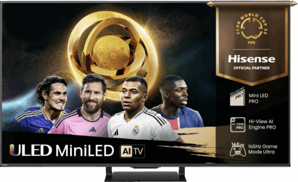 Телевизор ЖК 65`` Hisense / Hisense 65U7Q PRO / Телевизор ЖК 65`` Hisense/ 65", Ultra HD, Mini LED, Local Dimming Zones 560, 165 Hz(VRR), Smart TV (ОС VIDAA U9), Wi-Fi, DVB-T2/T/C/S2/S, HDR 10+, Dolby Vision, Dolby Atmos, Bluetooth, 2.1.2ch 210W(Main)+20W(Subwoofer)+25W(Side), CI+(1.4), 4хHDMI, 2хUSB, Works with Alexa, Alexa Built-in, GA, VIDAA Voice, Yandex, FreeSync Premium Pro, 144Hz Game Mode Pro, Black, 2025