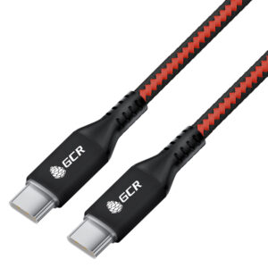 Кабель / Greenconnect GCR-56730 / GCR Кабель 1.0m Type C-C POWER DELIVERY 18 W, быстрая зарядка, текстиль красно-черный, AL case, GCR-56730