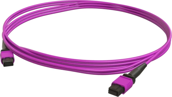 Патч-корд Hyperline FHD-MC3-504-MPOGR12/ULLUS-MPOGR12/ULLUS-A-65M-LSZH-MG FHD-MC3-504-MPOGR12/ULLUS-MPOG 12x50/125 OM4 MPO-MPO 65м LSZH фиолетовый