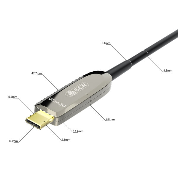 Кабель / GreenConnect GCR-56233 / GCR Кабель USB 3.1 (USB 3.2 Gen 2) Type-C, 5.0m, оптический, AM / CM, 10 Гбит/с, черный