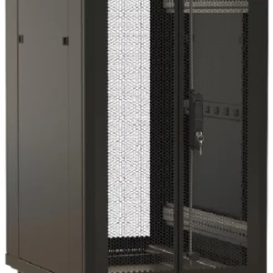 Шкаф коммутационный Hyperline (TTBR-1868-DD-RAL9004) напольный 18U 600x800мм пер.дв.перфор.2ств. задн.дв.перфор.2-хст. 800кг черный 710мм