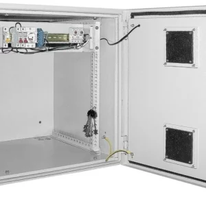 Шкаф коммутационный ITK Linea O (LO35-12U66-M55) настенный 12U 660x600мм пер.дв.металл металл несъемн.бок.пан. 120кг серый 450мм 120град. 683мм IP55 сталь уличный