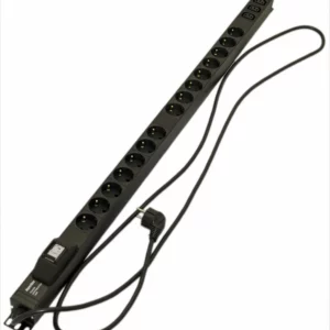 Блок распределения питания Hyperline SHE-15SH-3IEC-B-2.5EU верт.размещ. 15xSchuko 3xC13 базовые 16A Schuko 2.5м