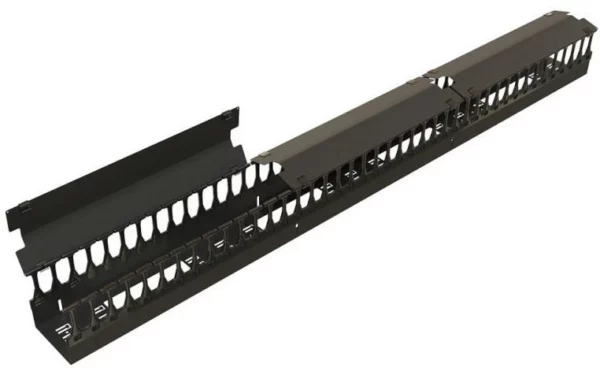 Кабельный органайзер вертикальный Hyperline CMF-OR-42U-150X149-C-RAL9005 двухсторонний пальцы 42U глуб.:149мм (упак.:1шт)