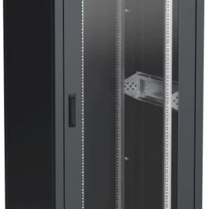 Шкаф серверный ITK Linea N (LN05-42U88-GM) напольный 42U 800x800мм пер.дв.стекл металл 1000кг черный 715мм 120град. IP20