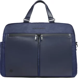 Деловая сумка Piquadro Orion CA6624S136/BLU с отделением для ноутбука синий ткань/натур.кожа
