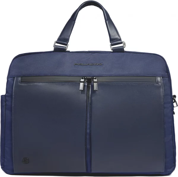 Деловая сумка Piquadro Orion CA6624S136/BLU с отделением для ноутбука синий ткань/натур.кожа
