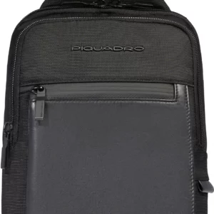 Рюкзак слинг мужской Piquadro Orion CA6625S136/N черный ткань/натур.кожа