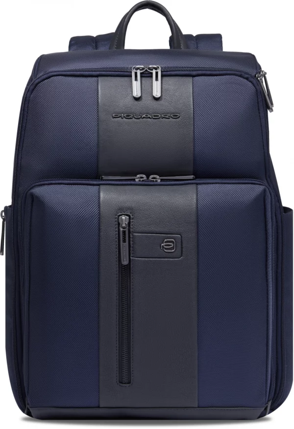 Рюкзак Piquadro Brief2 CA6648BR2/BLU темно-синий нейлон/натур.кожа