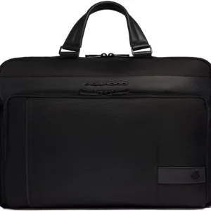 Деловая сумка Piquadro Wollem CA6637W129/N с отделением для ноутбука черный полиэстер/натур.кожа